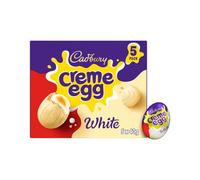 Creme Egg Chocolate Range Multipacks & Large Egg Variations - Best Easter Gift For Family & Friends (Cadbury White Creme Egg 5x40g)