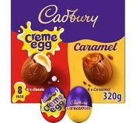Creme Egg Chocolate Range Multipacks & Large Egg Variations - Easter Gift For Family & Friends (Cadbury Creme Egg and Caramel Mixed Multipack 8 x 320g)
