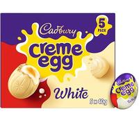 Creme Egg Chocolate Range Multipacks & Large Egg Variations - Easter Gift For Family & Friends (Cadbury White Creme Egg 5x40g)
