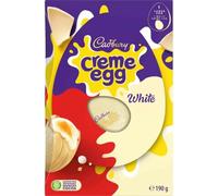 Creme Egg Chocolate Range Multipacks & Large Egg Variations - Easter Gift For Family & Friends (Cadbury White Creme Easter Egg 190g)