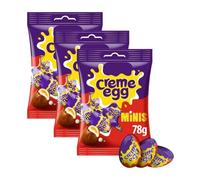 Creme Egg Minis 78g x Pack of 3 - Featuring the Great Taste You Know and Love, Milk Chocolate Shells, and Soft Fondant Centres - Perfect for Easter Egg Hunts, Sharing, or Enjoying as a Sweet Treat