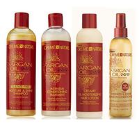 Crème Of Nature Argan Oil from Morocco (4 SET BUNDLE) - Shampoo + Conditioner + Leave-in Conditioner + Oil Moisturizing Hair Lotion