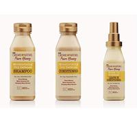 Creme of Nature Hair Care Set of 3 - Shampoo, Conditioner, Leave-in Conditioner with Moisturizing Dry Defence & Honey for Anti-Breakage & Softening