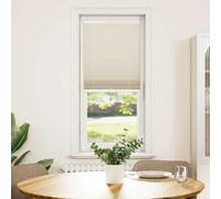 Creme Plisse Blind 50x150cm, No-Drill Window Shade with Clamping Holders, Adjustable Top & Bottom for Privacy, Pleated Crepe Fabric for Home
