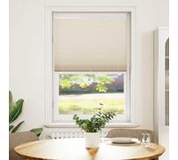 Creme Plisse Blind 70x150cm, No Drill Window Shades for Indoor Windows, Adjustable Privacy Light Filtering Blinds
