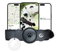 Cremlank GPS Tracker for Dogs, No Monthly Fee, Waterproof Location Pet Tracking Smart- Collar (Only iOS), Reflective Real-Time GPS Tracking Pet Collar Devices for Small Medium Large Dogs Black
