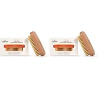 CREMO - Premium Beard Brush For Men - 100% Natural Sisal - Wood Handle to Shape and Style Facial Hair (Pack of 2)
