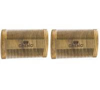 CREMO - Premium Beard Comb For Men - 100% Natural Wood With Woody Fragrance (Pack of 2)