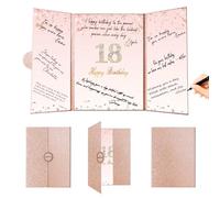Crenics Rose Gold 18th Birthday Decorations, Creative 18th Birthday Guest Book Alternative, Large 18th Birthday Signature Book 12" x 18", Great 18 Years Old Birthday Gifts for Girls