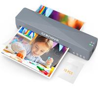 Crenova A4 Hot & Cold Laminator with 10 Pouches, Bubble-Free Finish | ABS Anti-Jam, 90-Second Warm-Up, Bubble & Wrinkle-Free Results, Home, School & Office