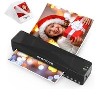 Crenova A4 Laminator Machine with 10 Pouches, Bubble & Wrinkle Free | Hot & Cold Laminating, ABS Anti-Jam, 90-Second Warm-Up, Dual Roller Heating, Smart Temperature Control, A4 A5 A6