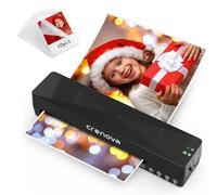 Crenova A4 Laminator, Thermal Laminator Machine for Hot and Cold Settings with 10 Laminating Pouches No Bubbles for School Home Use (Black)