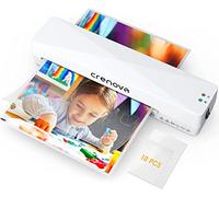 Crenova A4 Laminator, Thermal Laminator Machine for Hot and Cold Settings with 10 Laminating Pouches No Bubbles for School Home Use (White)