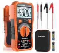 Crenova Digital Multimeter, 6000 Counts Multi Testers, Auto-Ranging TRMS Voltmeter Ohmmeter, Measures Voltage Current Capacitance Diodes Continuity Resistance Transistor hFE Temp with Probes (Black)