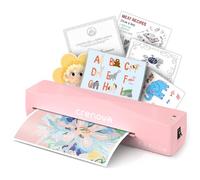 Crenova Pink A4 Hot & Cold Laminator with 10 Pouches, Bubble-Free Finish | ABS Anti-Jam, 90-Second Warm-Up, A4 A5 A6 Compatible, Home, School & Office
