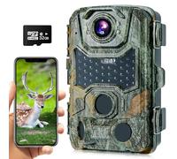 Crenova Trail Camera 4k Wifi Bluetooth - Wildlife Camera With Night Vision Motion Activated, IP66 Waterproof Garden Camera With 32GB SD, 0.2s Trigger, 120°Wide-Angle Trailcam for Wildlife Monitoring