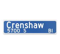 Crenshaw Boulevard Los Angeles Theme Street Sign 16" x 4" Tin Wall Decor City Of Angels Garage Home Bar Decoration (CrenshawStreet)