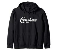 Crenshaw, California | Perfect Cool White Text Designed Zip Hoodie