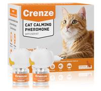 Crenze Pheromones Cat Calming Socket Relaxing Natural Phomones Relieve Stress Anxiety in Cats Reduce Scratching Behavior Set with 2 Socket Diffusers 2 Refill Bottles (48 ml each)