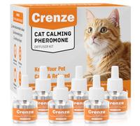 Crenze Pheromones Cat Calming Socket Relaxing Natural Phomones Relieve Stress Anxiety in Cats Reduce Scratching Behavior Set of 6 Refill Bottles (48 ml each)