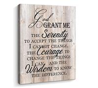 Creoate Serenity Prayer Canvas Wall Art, God Grant Me the Serenity Inspirational Wall Art Farmhouse Wall Decor for Bedroom Scripture Pray Room