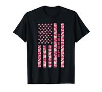 Creole New Orleans Culture Pink Camo USA Flag Distressed T-Shirt