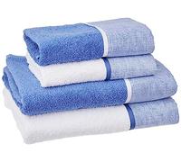 Creole Riga Bath Towels, Cotton, Blue, 2+2, 4 Units
