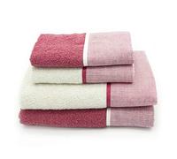 Creole Riga Bath Towels, Cotton, Raspberry, 4 units