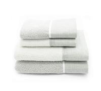 Creole Riga Bath Towels, Cotton, White/Grey, 2+2, 4 units