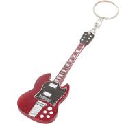 CREOLOGIC Guitar Keyring | Wooden Guitar Pendant | Gift | Guitar Motif | Mini Guitar for Keys | Music Legends, Vintage Red, Miniatur