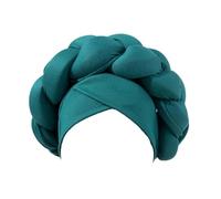 CreoQIJI Headband Boho Braided Turban Hat, African Turbans for Women, Headwear for Black Women, Braided Silky Turban Hats, Hair Band, Elastic (Green, One Size)