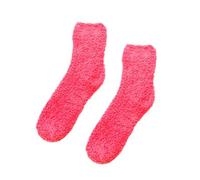 CreoQIJI Socks Teacher Fluffy Cozy Slipper Socks for Women Warm Soft Winter Plush Sleep Socks French Bulldog Socks, Hot Pink, One Size
