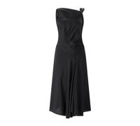 Crepe-back Satin Draped Midi Dress- female- Victoria Beckham- Midi Dresses- Black- S- Dresses S
