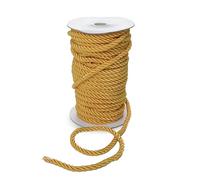 Crepe Cord - 6mm Cotton Rope, Strong Macrame Cord for DIY Craft Projects, Piping Cord for Cushions, Nylon Drawstring Cord, Durable & Multi-Purpose Cotton Nylon Strong String (Dark Gold, 1)