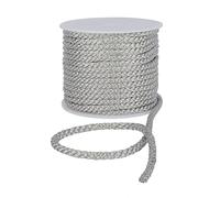 Crepe Cord - 6mm Premium Cotton Rope, Strong Macrame Cord for DIY Craft Projects, Piping Cord for Cushions, Nylon Drawstring Cord, Durable & Multi-Purpose Cotton Nylon Strong String (Silver,5m)