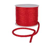 Crepe Cord - 6mm Premium Cotton Rope, Strong Macrame Cord for DIY Craft Projects, Piping Cord for Cushions, Nylon Drawstring Cord, Durable & Multi-Purpose Cotton Nylon Strong String (Red,5m)