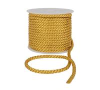 Crepe Cord - 6mm Premium Cotton Rope, Strong Macrame Cord for DIY Craft Projects, Piping Cord for Cushions, Nylon Drawstring Cord, Durable & Multi-Purpose Cotton Nylon Strong String (Light Gold,5m)