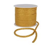 Crepe Cord - 6mm Premium Cotton Rope, Strong Macrame Cord for DIY Craft Projects, Piping Cord for Cushions, Nylon Drawstring Cord, Durable & Multi-Purpose Cotton Nylon Strong String (Dark Gold,25m)