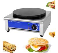 Crepe Maker, Electric Non-stick Pancake Maker with 40CM Heating Plate, Adjustable Temperature, Easy to Clean for Blintzes, Pancakes and Eggs