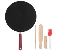Crepe Maker Pan, 11inch Non-Stick No Edge Crepe Frying Pancake Pan Portable Home Kitchen Griddle Pans Tool for Tortillas Omelette Stovetop Cooking