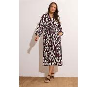 Crepe Midaxi Dress Evans Burgundy 16