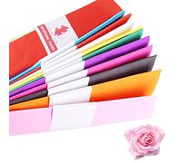 Crepe Paper, 10 Colors Packing Crepe Paper Rolls, 50X100CM Florist for Crepe Flowers Gift Wrapping Floral Artwork Malleable High Elasticity (10 Sheets)