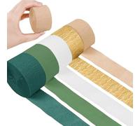 Crepe Paper Streamers, 5 Rolls Olive Green Khaki Crepe Paper Streamer, Party Decorations Hanging for Wedding Anniversary Engagement Birthday Bridal Shower Baby Shower