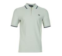 Crepe Pique Zip Neck Polo Shirt Bayleaf, Large