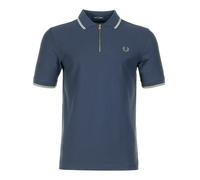 Crepe Pique Zip Neck Polo Shirt Dark Airforce, XXL
