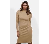 Crepe Ribbed Bodycon Midi Dress Enorsia Beige 8