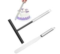 Crepe Spreader 2pcs Pancake Spreader Tool T - Shaped Batter Spreaders 31.5cm Straight Stainless Steel Spatula for Crepes, Pancakes, Baking Tools