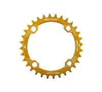 Crepundia Bike Chainring for Mountain/Road Bike, 104BCD 32T Chainring,Narrow Wide Chain Ring MTB Mountain Bike Bicycle 104BCD 32T 34T 36T 38T Crankset Tooth Plate Parts(Round,32T_GOLD_104MM)