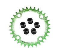 Crepundia Bike Chainring for Mountain/Road Bike, Narrow Wide Chainring 104 BCD With Bolts 32/34/36/38T MTB Chain Ring Round Coroa 104bcd 38 36 Teeth(32T,Green)