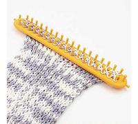 Crepundia Knitting Looms for Adults, 4 Size Weaving Loom Knitting Knitter Kit Plastic Pompom Sock Hat Scarf Scarves Maker Plastic Long Handle DIY Weaving Tool(Yellow)